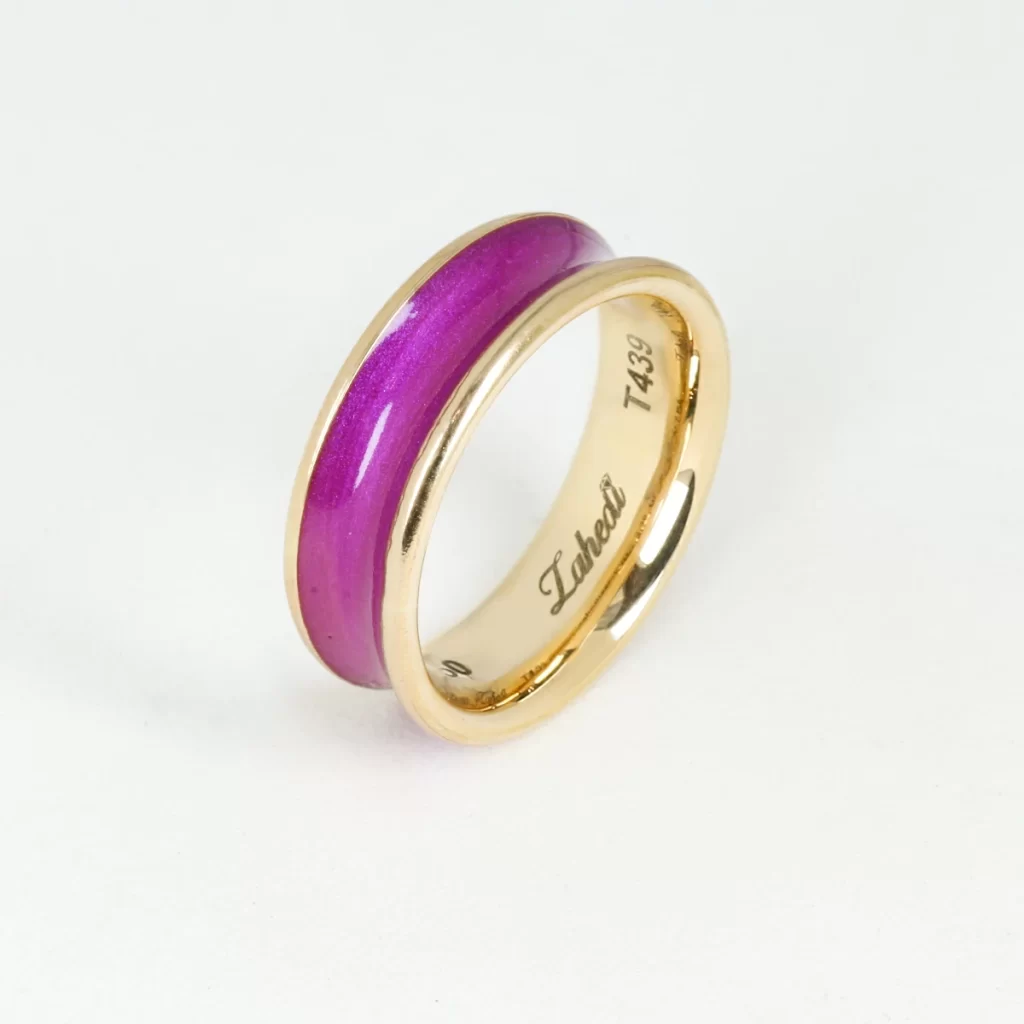 Purple Enamel Gold Ring