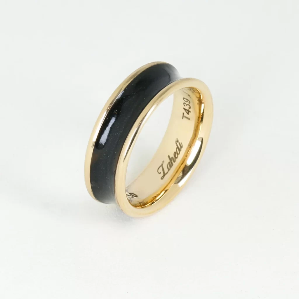 Black Enamel Gold Ring